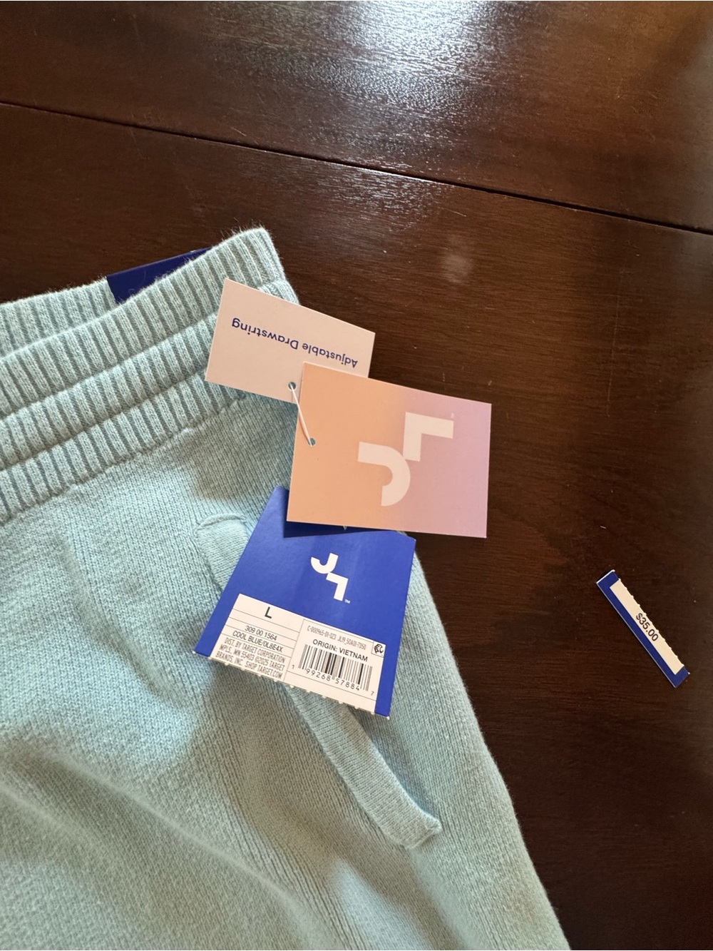 JoyLab Light Blue Wide-Leg Drawstring sweater Track Pants - Picture 5 of 10